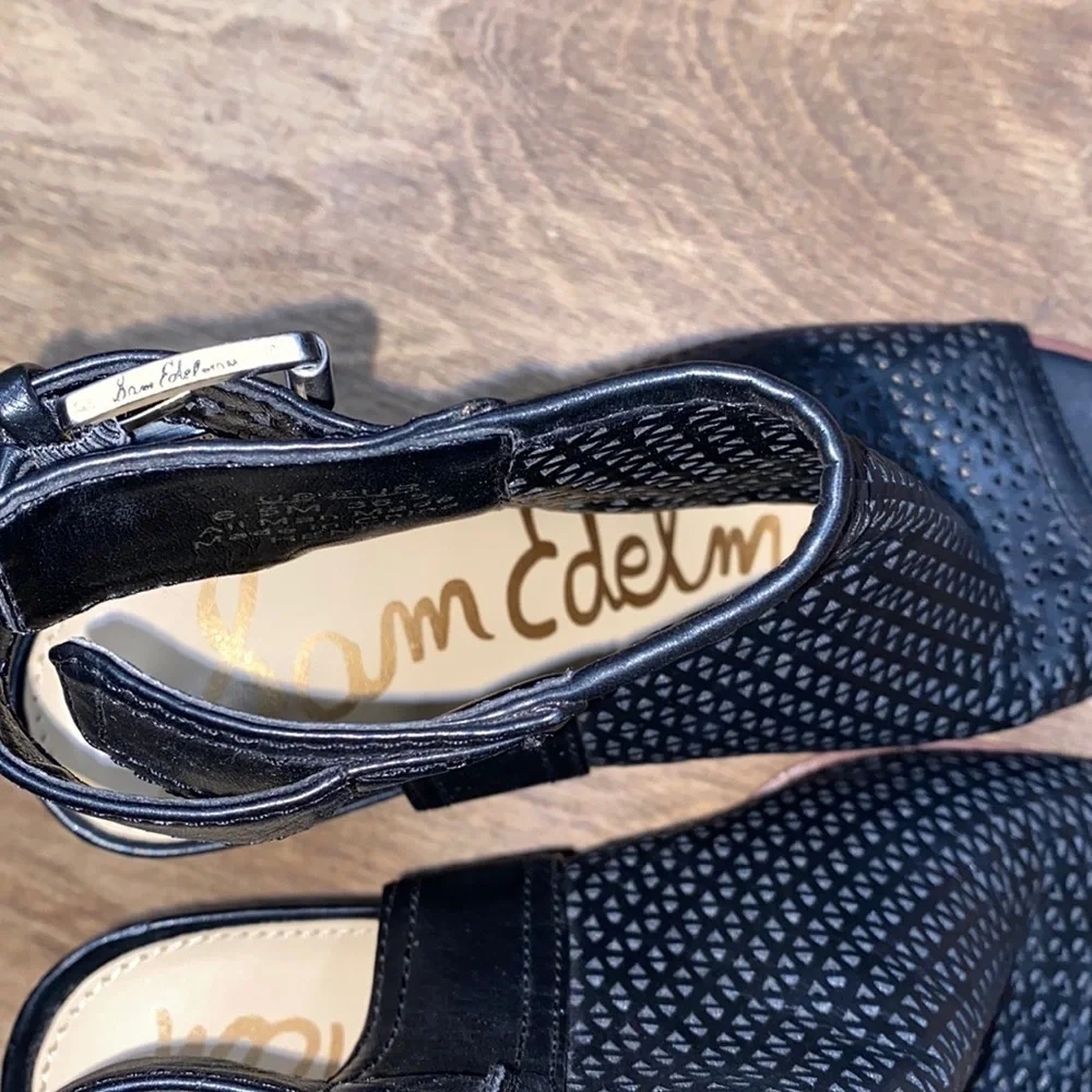 Sam Edelman black open toe booties size 6 1/2